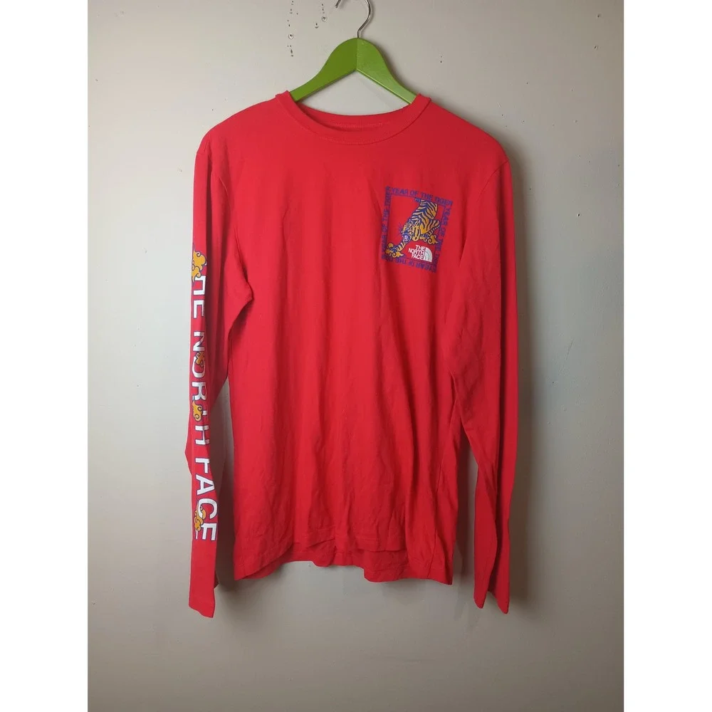 The North Face Mens Year of the Tiger Long Sleeve Graphic T-Shirt Red Small